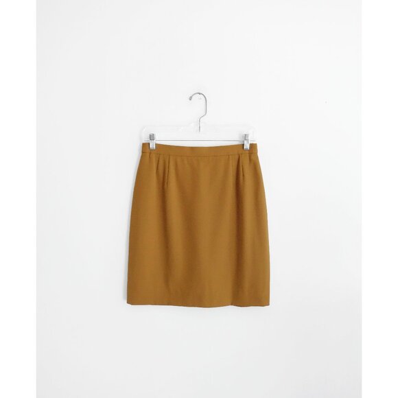 Escada Dresses & Skirts - Vintage 90s Escada Margaretha Ley Toffee Brown Wool Pencil Skirt DE 38 US 6 8